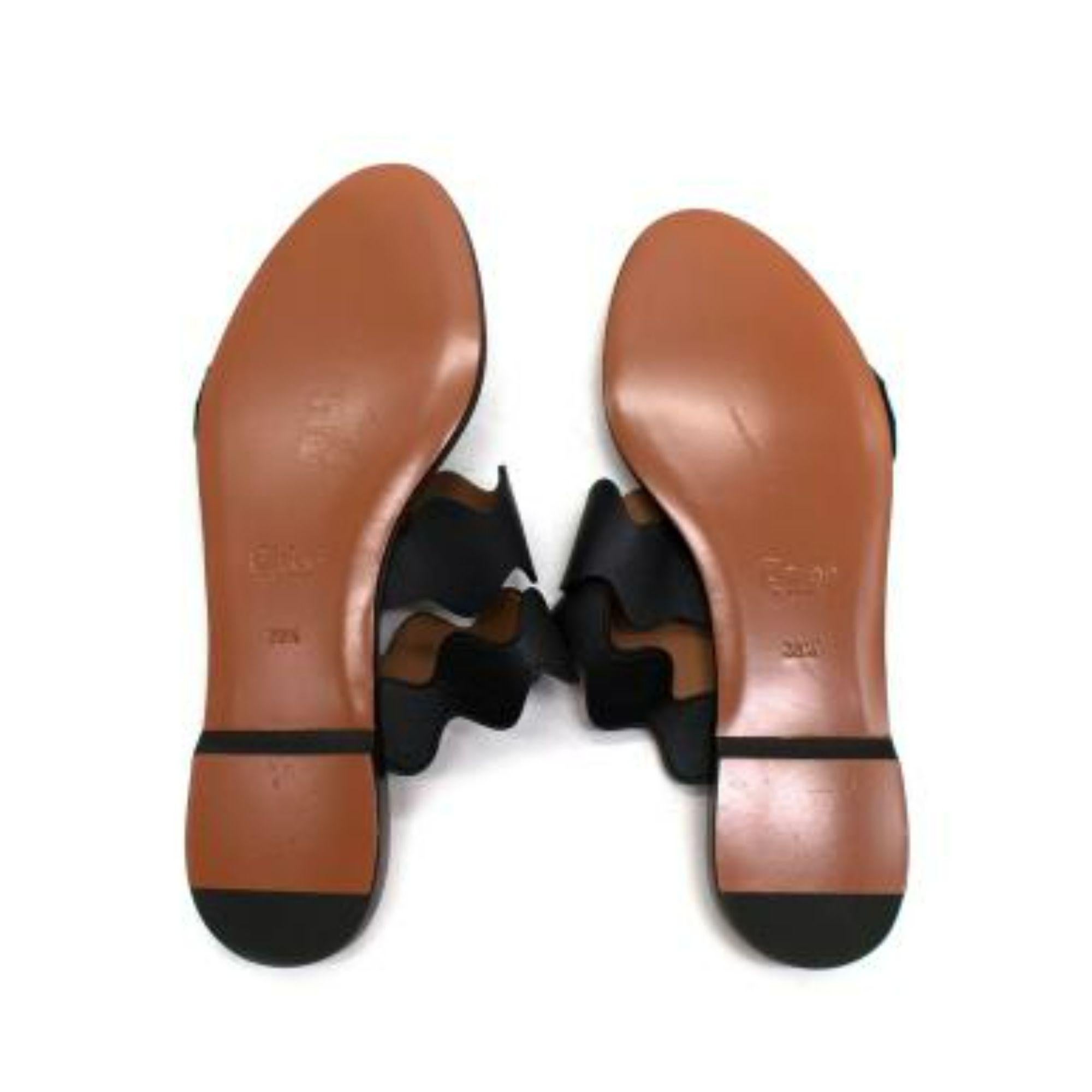Chloe Lauren Scalloped Flat Sandals For Sale 4