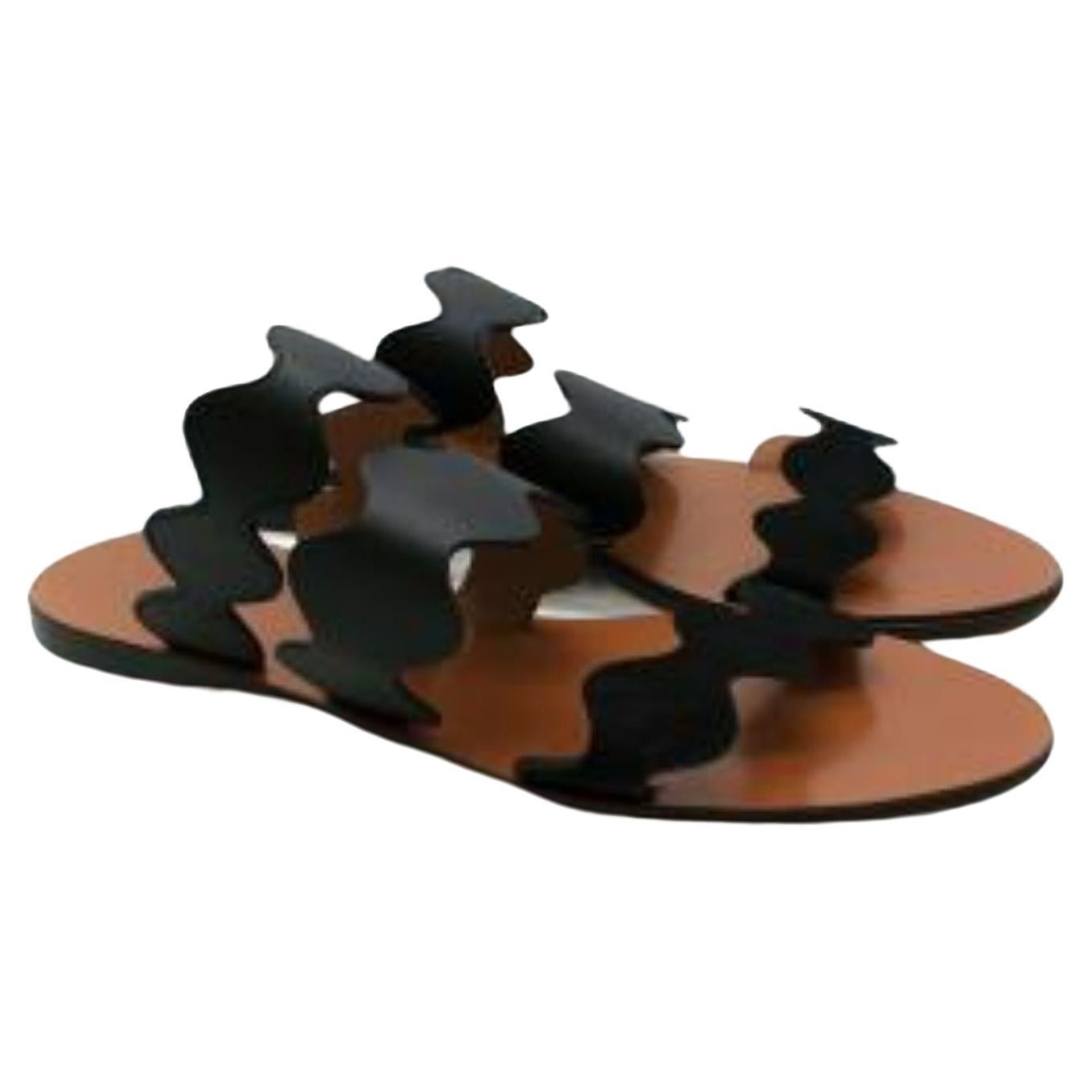 Chloe Lauren Scalloped Flat Sandals For Sale