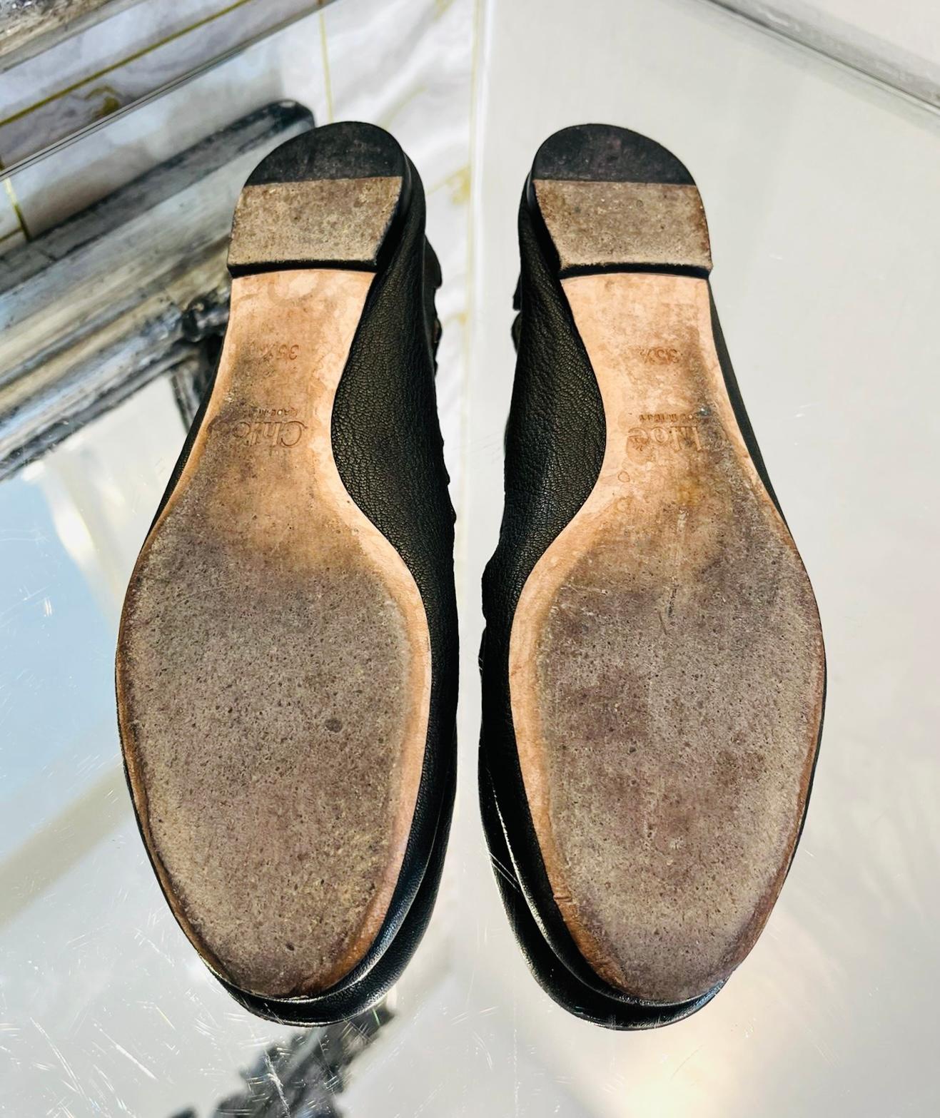 Chloe Leather Ballerina Flats For Sale 2