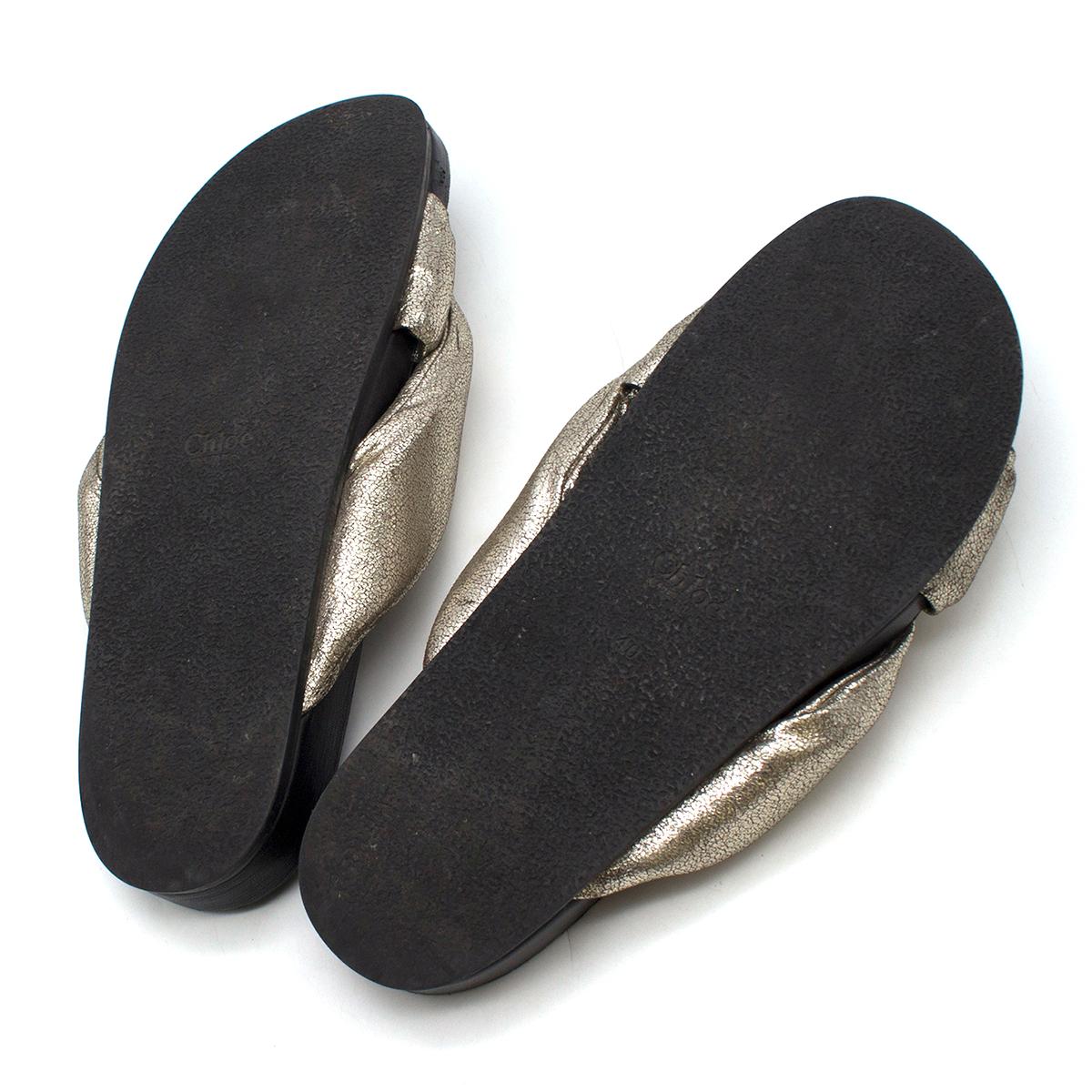 Chloe Leather Crisscross Slide Sandals Size 40 1