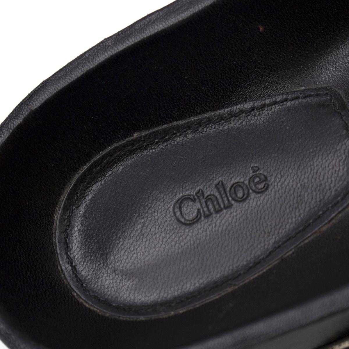 Chloe Leather Crisscross Slide Sandals Size 40 4