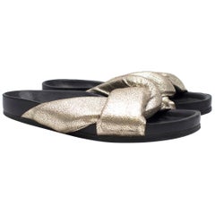 Chloe Leather Crisscross Slide Sandals Size 40