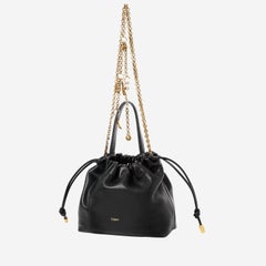 Chloé Leather Drawstring Shoulder Bag — Black
