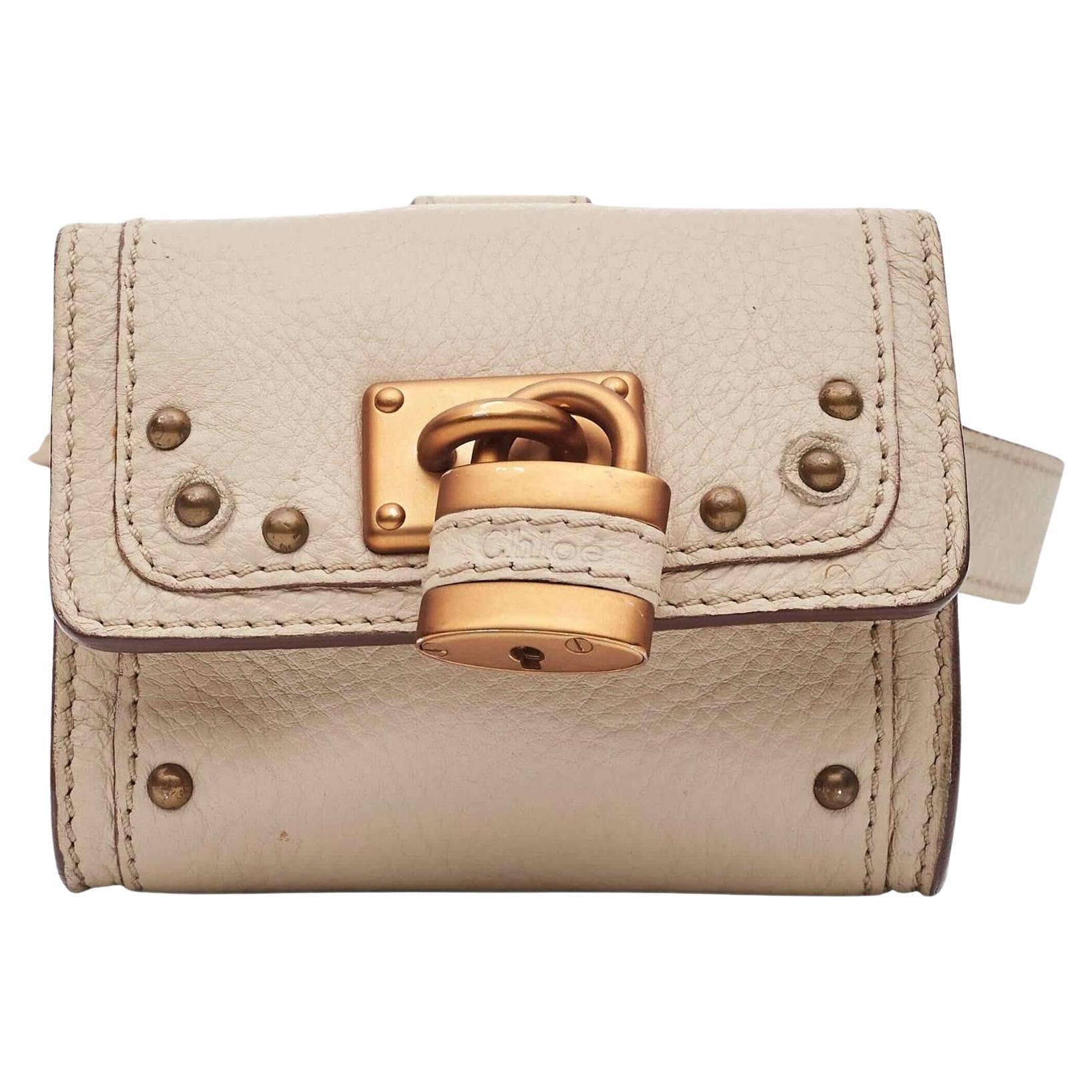 Chloe Leather Mini Belt Bag With Lock For Sale