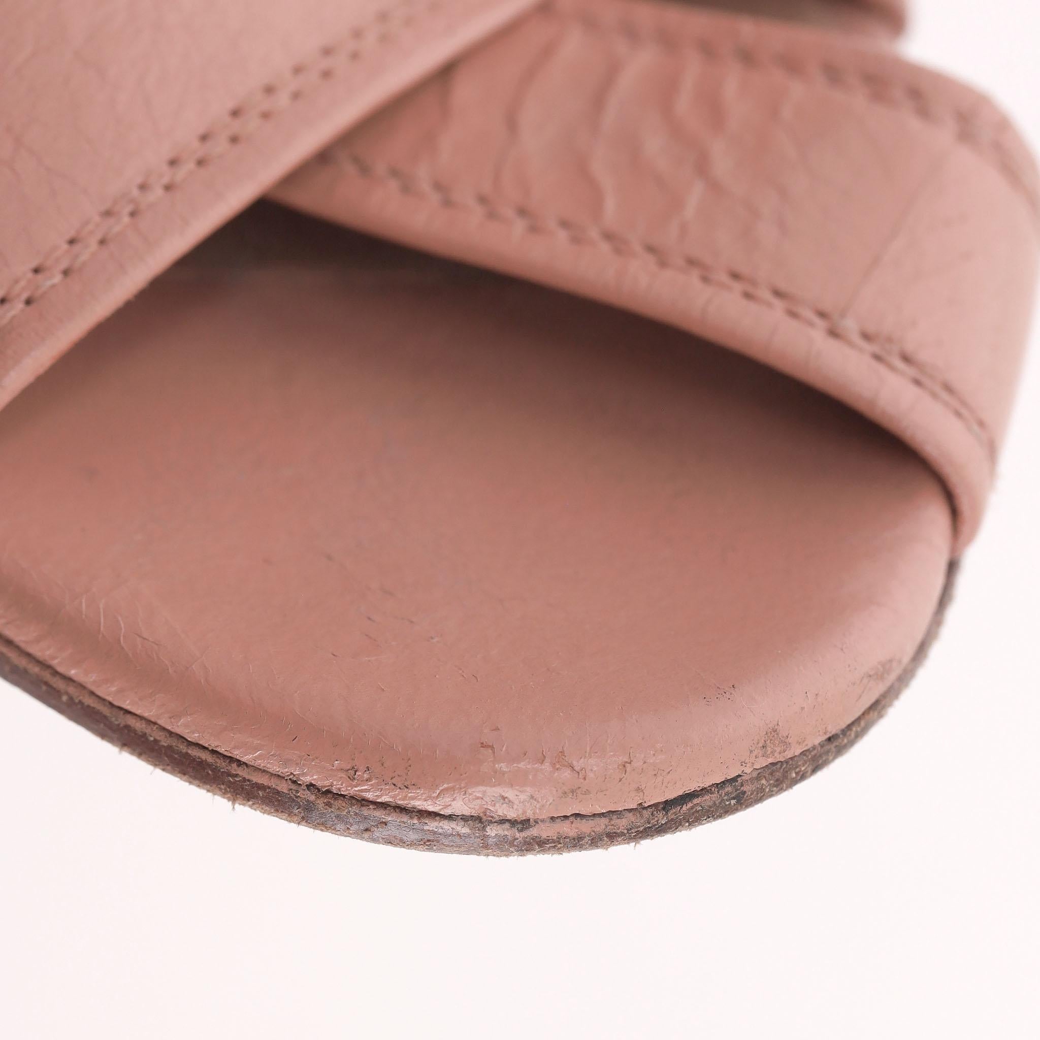 Chloe - Sandales en cuir à talon en bois en vente 3