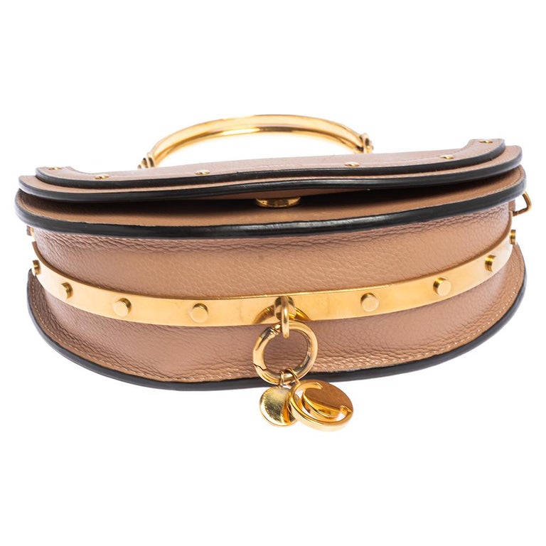 Chloe Leather Small Nile Bracelet Minaudiere Crossbody Bag at