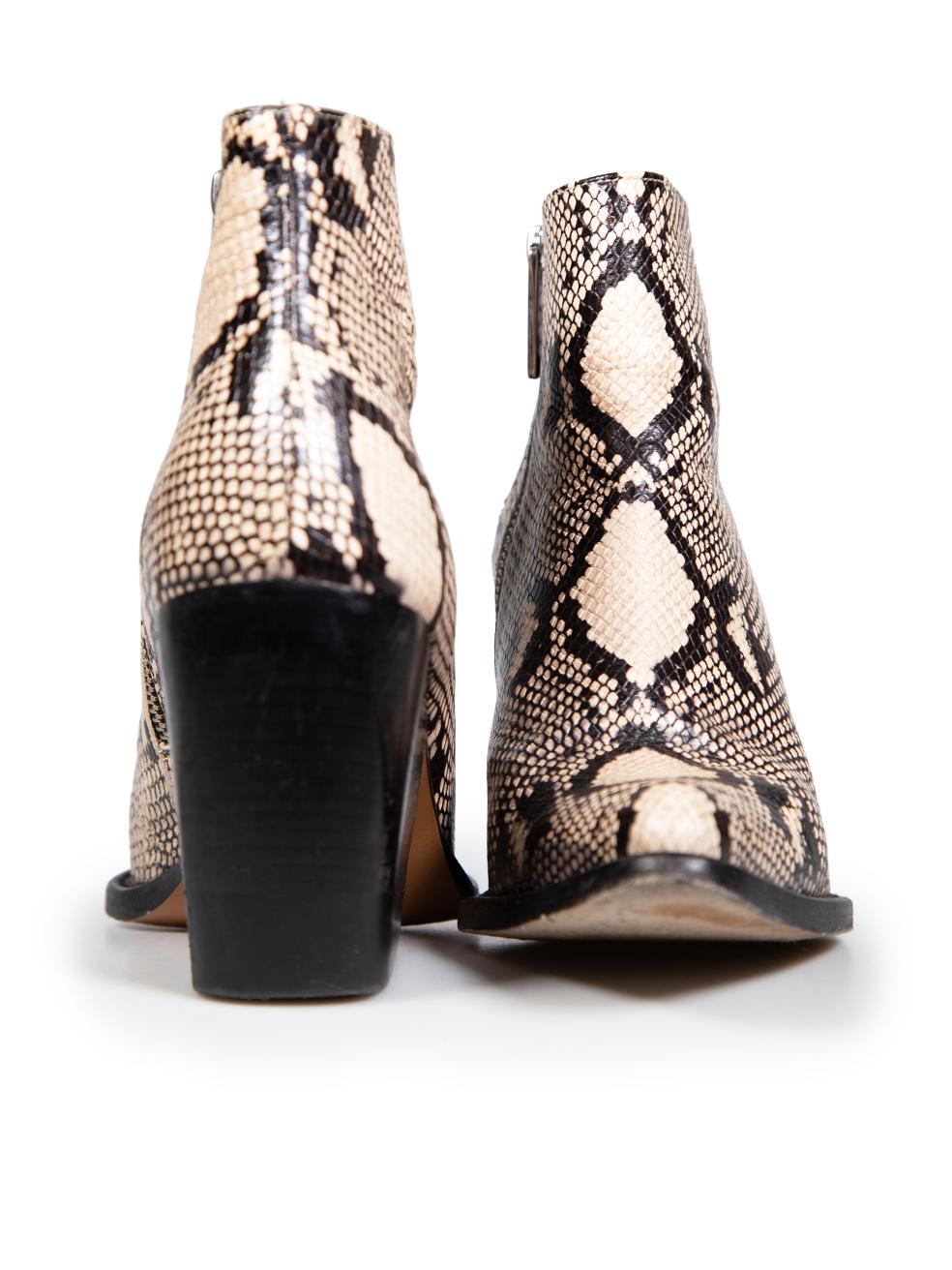 Black Chloé Leather Snake Effect Rylee Boots Size IT 41.5