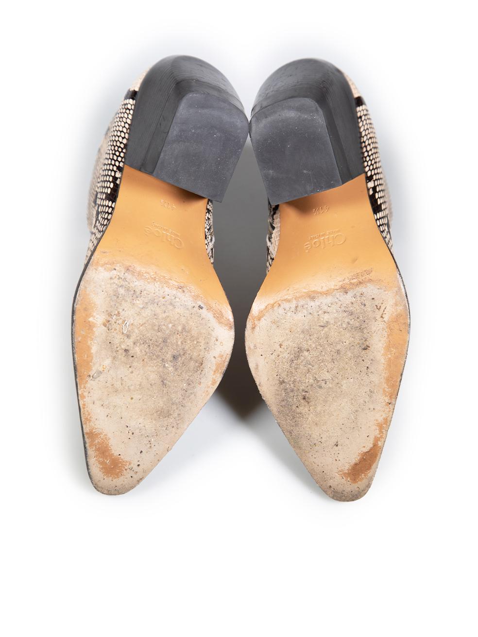 Chloé Leather Snake Effect Rylee Boots Size IT 41.5 In Good Condition In London, GB