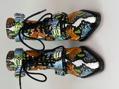 Chloe Leather Snake Print Rylee Boots (38.5 EU)