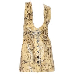 Leder-Kleid mit Schlangenhaut-Print