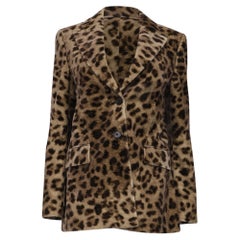 Chaqueta de Chloé con estampado de leopardo, de un solo botonero, confeccionada en algodón con estampado animal
