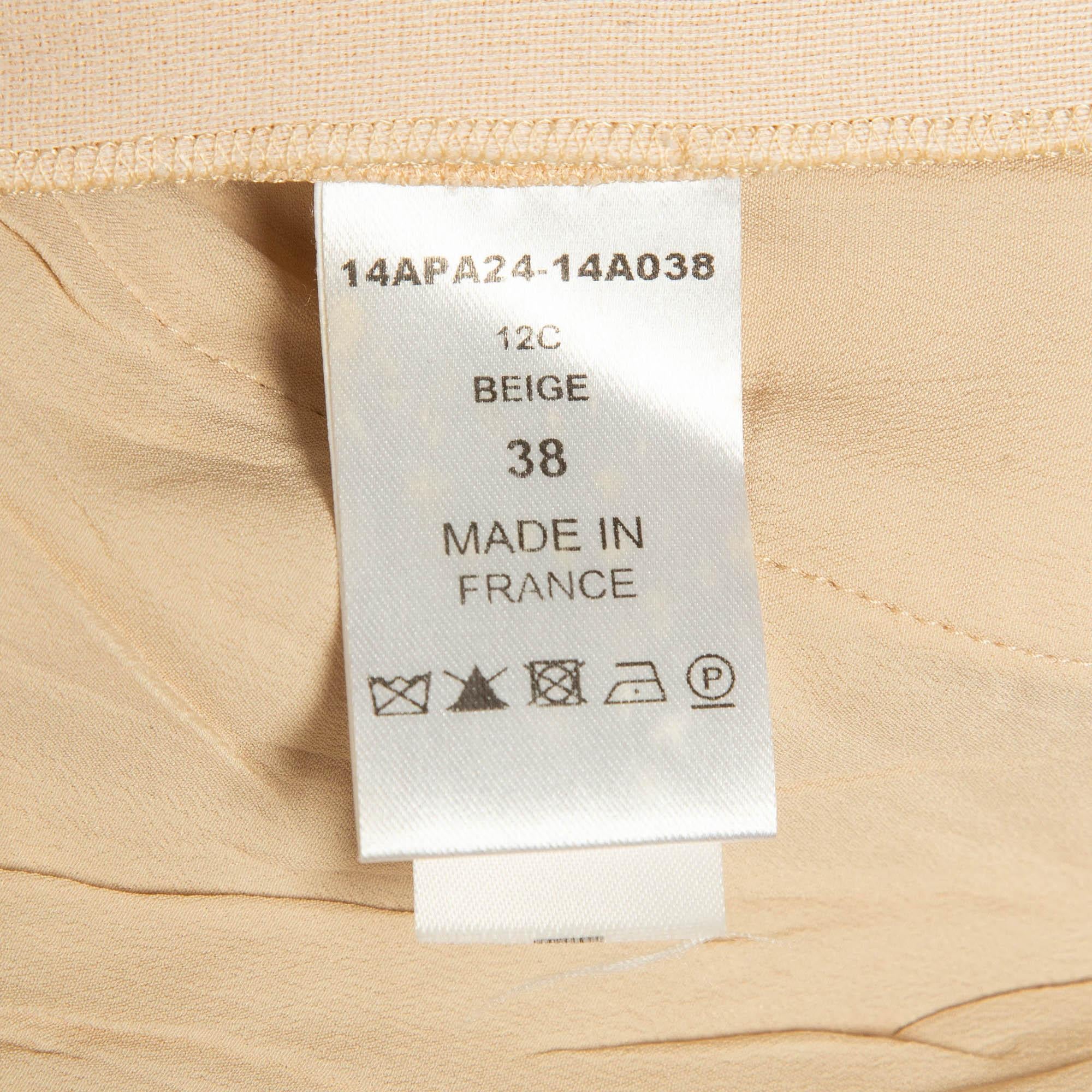 Chloe Light Beige Crepe Trousers M For Sale 2