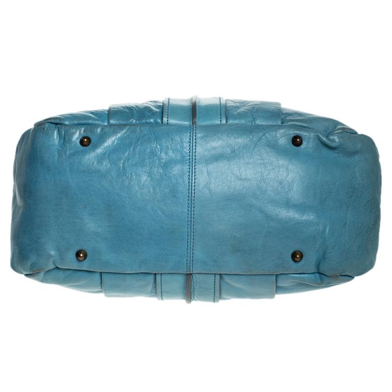 Hellblaue Heloise-Tasche aus Leder 1