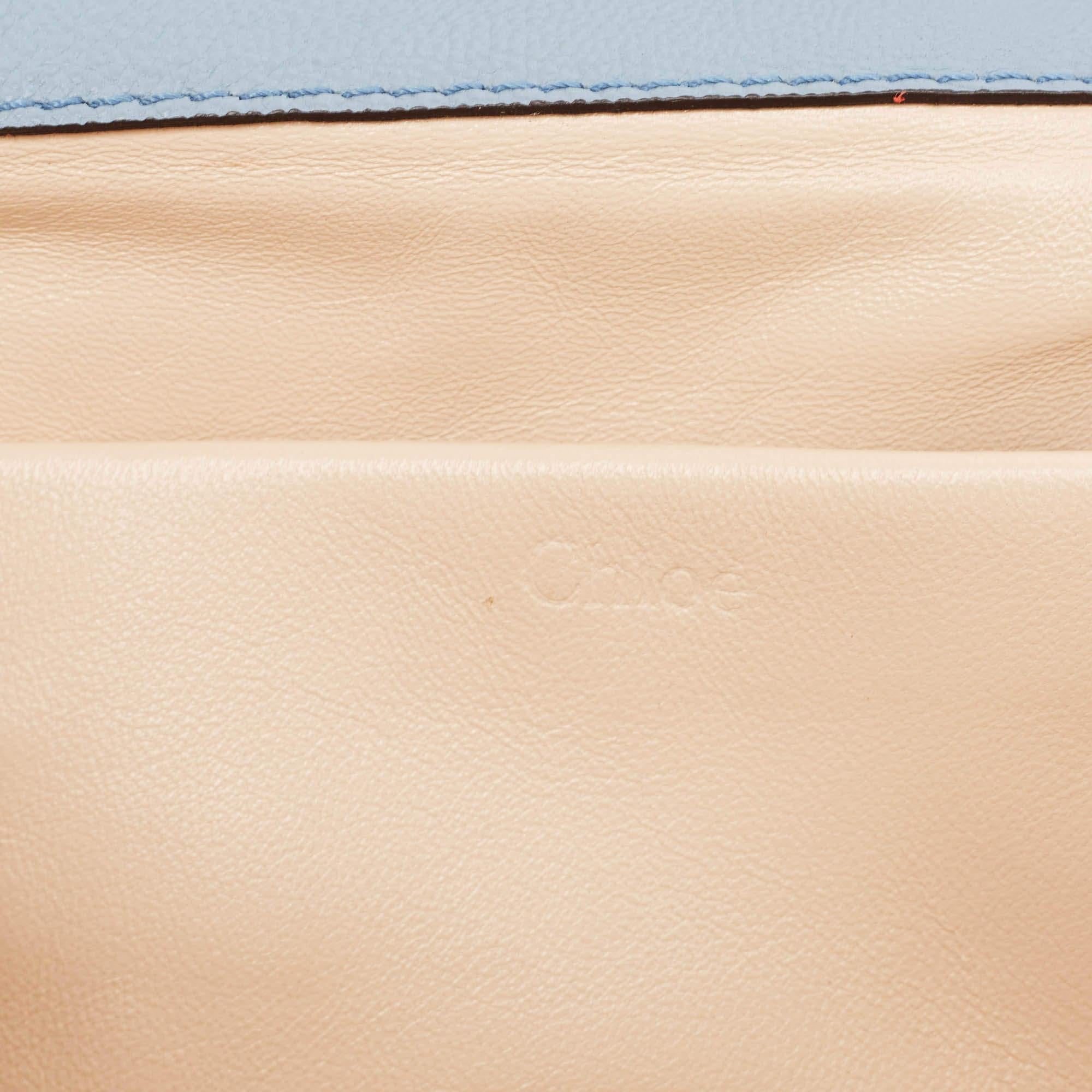 Chloe Light Blue Leather Large Elsie Shoulder Bag 3