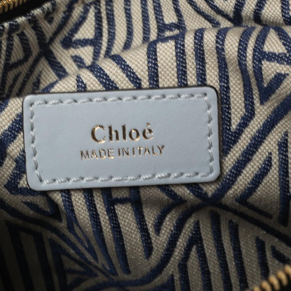 Chloe petite sac à bandoulière Daria en cuir bleu clair 7