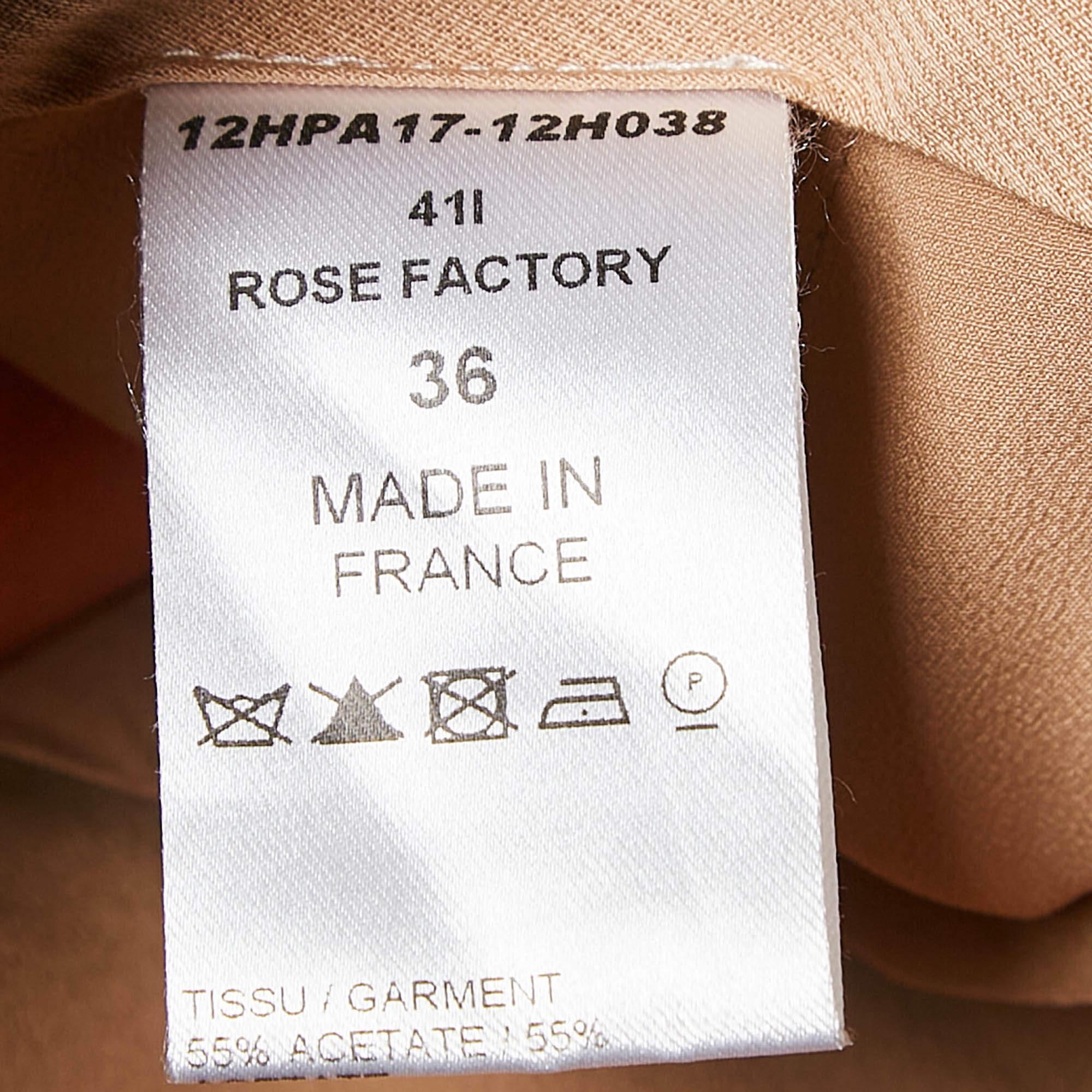 Chloe Pantalones de crepé marrón claro con cremallera S en venta 1