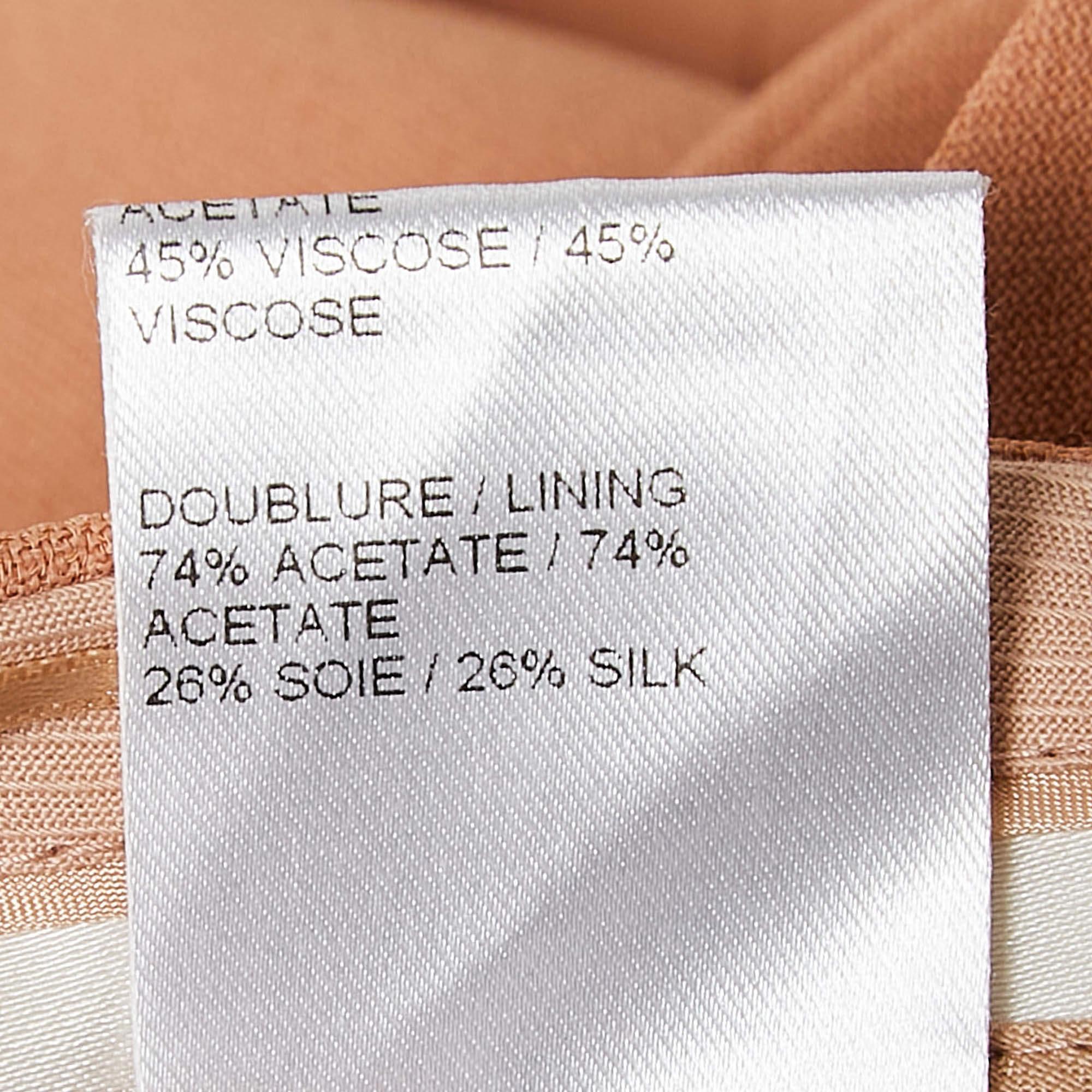 Chloe Pantalones de crepé marrón claro con cremallera S en venta 2