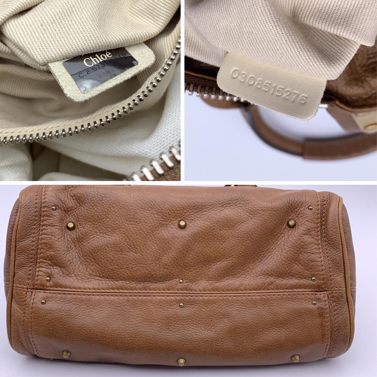 Women's Chloe Light Brown Leather Paddington Tote Bag Satchel Handbag
