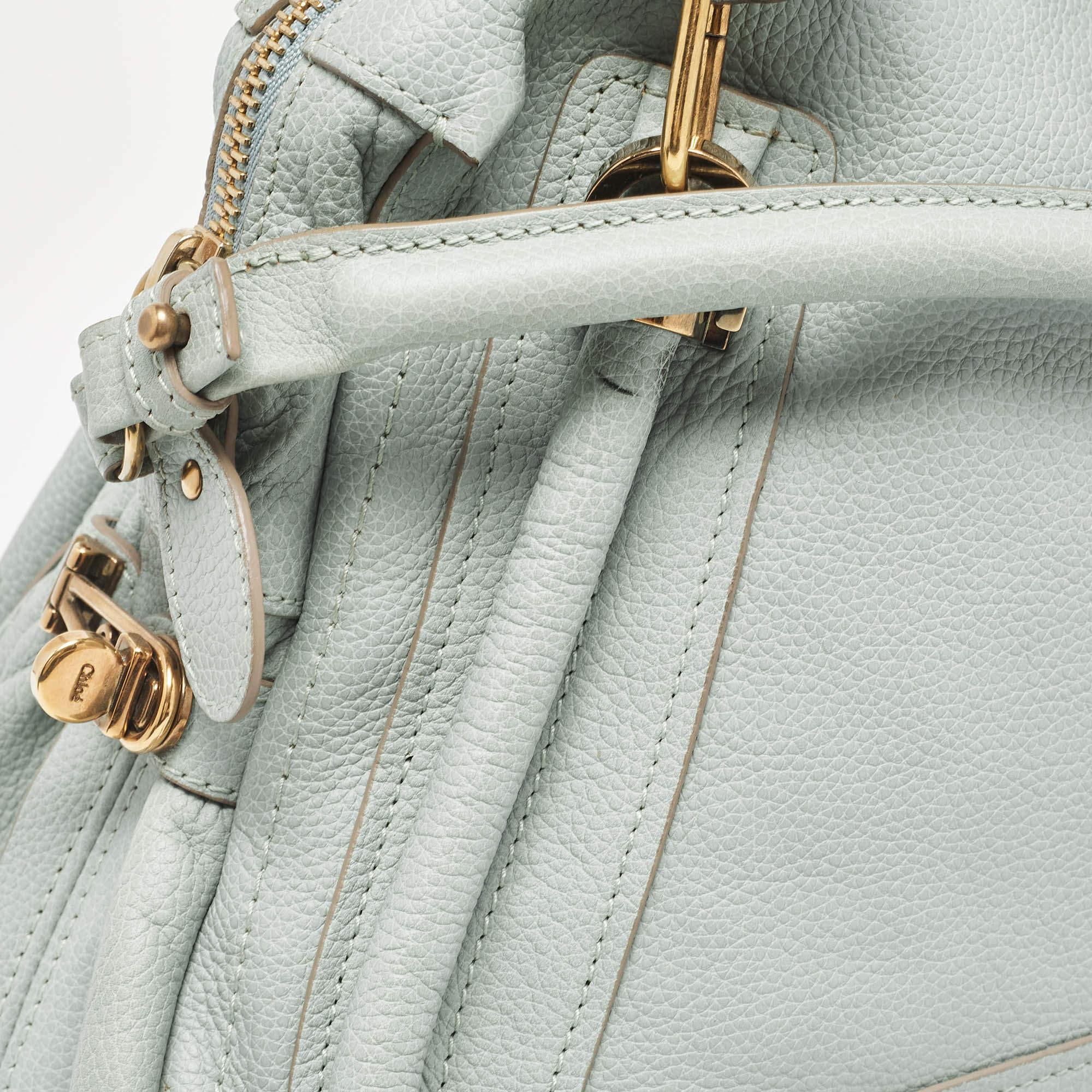 Chloe Light Green Leather Medium Paraty Bag 4