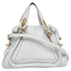 Chloe Light Green Leather Medium Paraty Bag