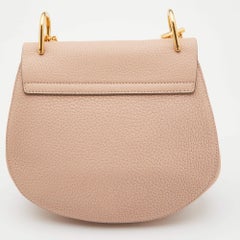 Chloe Light Peach Leather Medium Drew Shoulder Bag