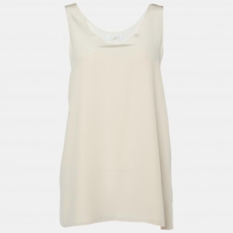 Chloé Hellrosa Seidentank-Top S (Beige) im Angebot