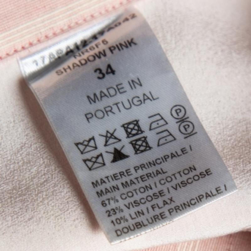 Chloe Pantaloni a gamba dritta a righe rosa chiaro S In condizioni buone in vendita a Dubai, Al Qouz 2
