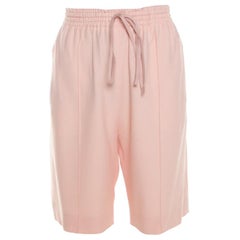 Chloe Light Powder Pink Crepe Elasticized Waist Tapered Bermuda Shorts ...