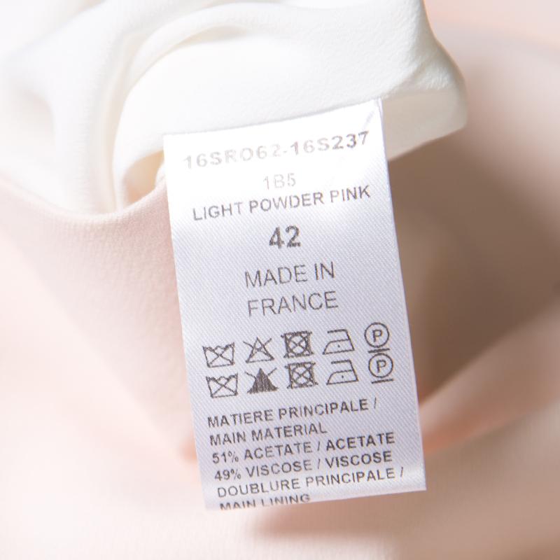 Women's Chloe Light Powder Pink Gold Shoulder Button Detail Shift Dress L