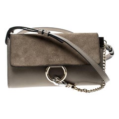 Chloe Light Taupe Leather Mini Faye Shoulder Bag