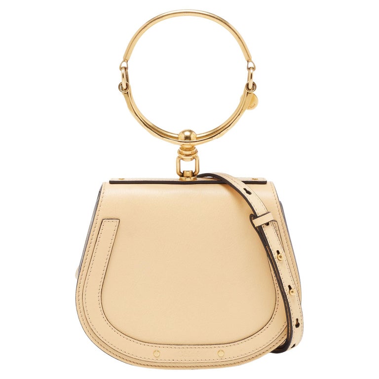 Chloe Light Yellow Leather and Suede Small Nile Bracelet Shoulder Bag For  Sale at 1stDibs