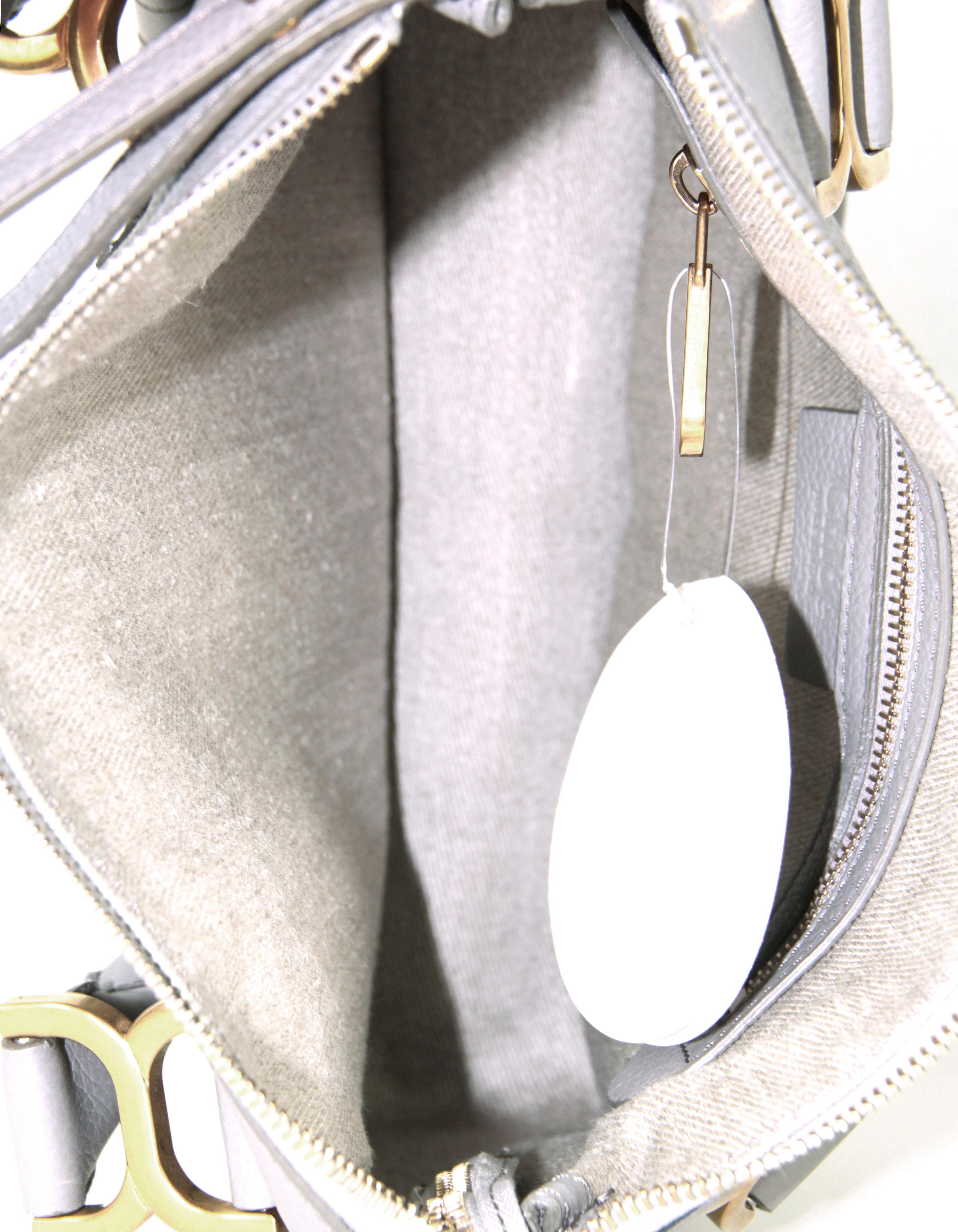 Chloe LIKE NEW Cashmere Grey Leather Small Marcie Satchel Crossbody Bag In Excellent Condition In New York, NY