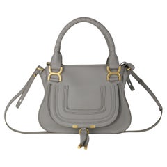 Chloe LIKE NEW Cashmere Grey Leather Small Marcie Satchel Crossbody Bag