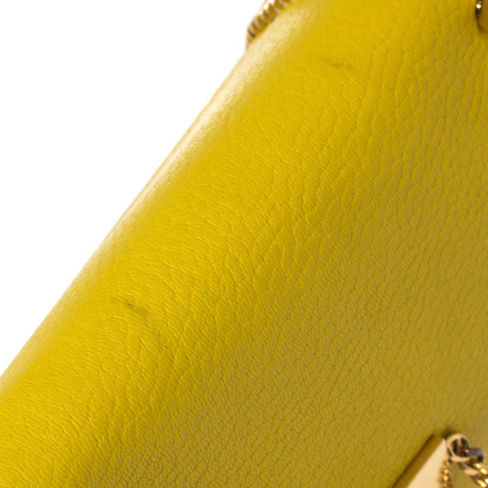 Chloe Lime Yellow Leather Medium Drew Shoulder Bag 5