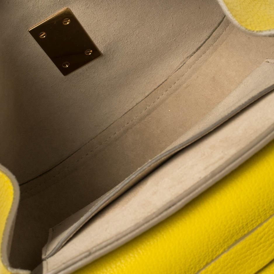 Chloe Lime Yellow Leather Medium Drew Shoulder Bag 1