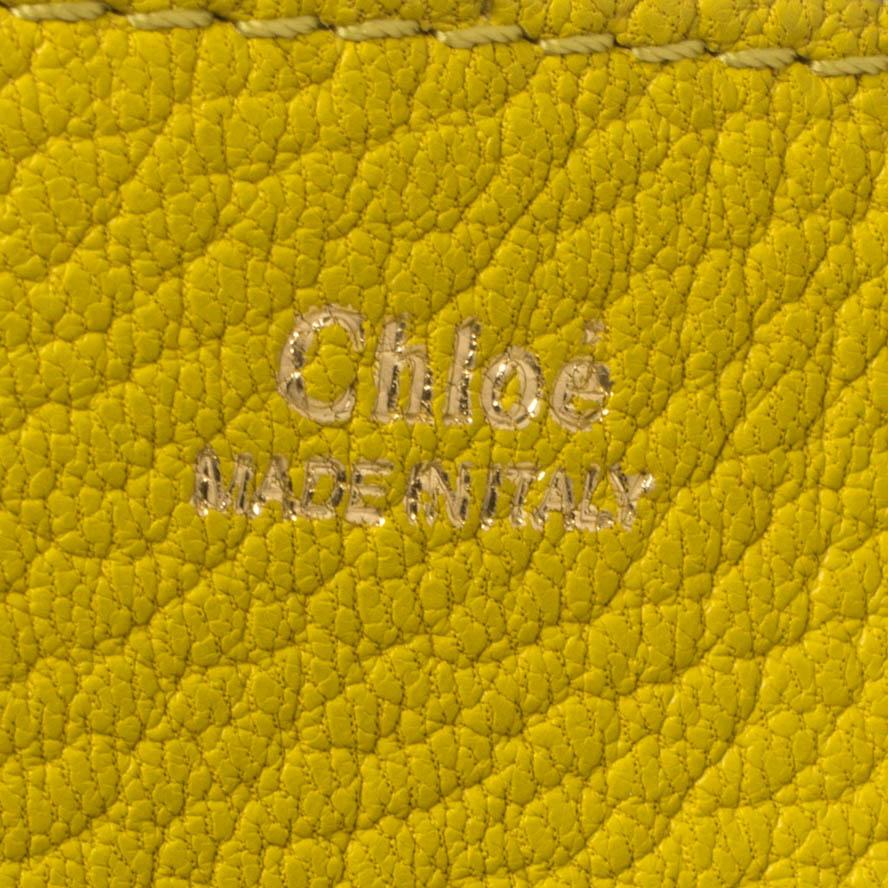 Chloe Lime Yellow Leder Medium Drew Umhängetasche 2