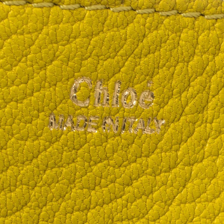 Chloe Lime Yellow Leather Medium Drew Shoulder Bag 2