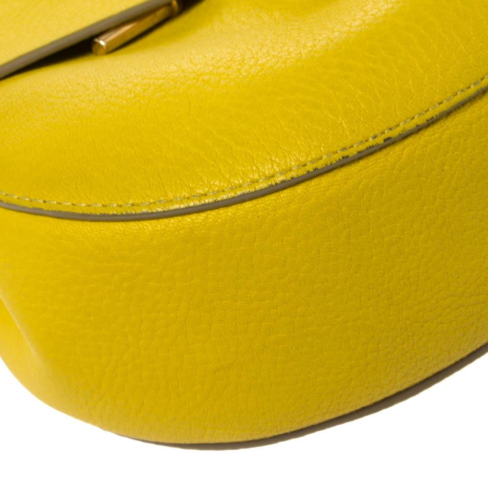 Chloe Lime Yellow Leather Medium Drew Shoulder Bag 4