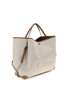 Chloé Logo-Embroidered Cotton Canvas Tote Bag — Brown