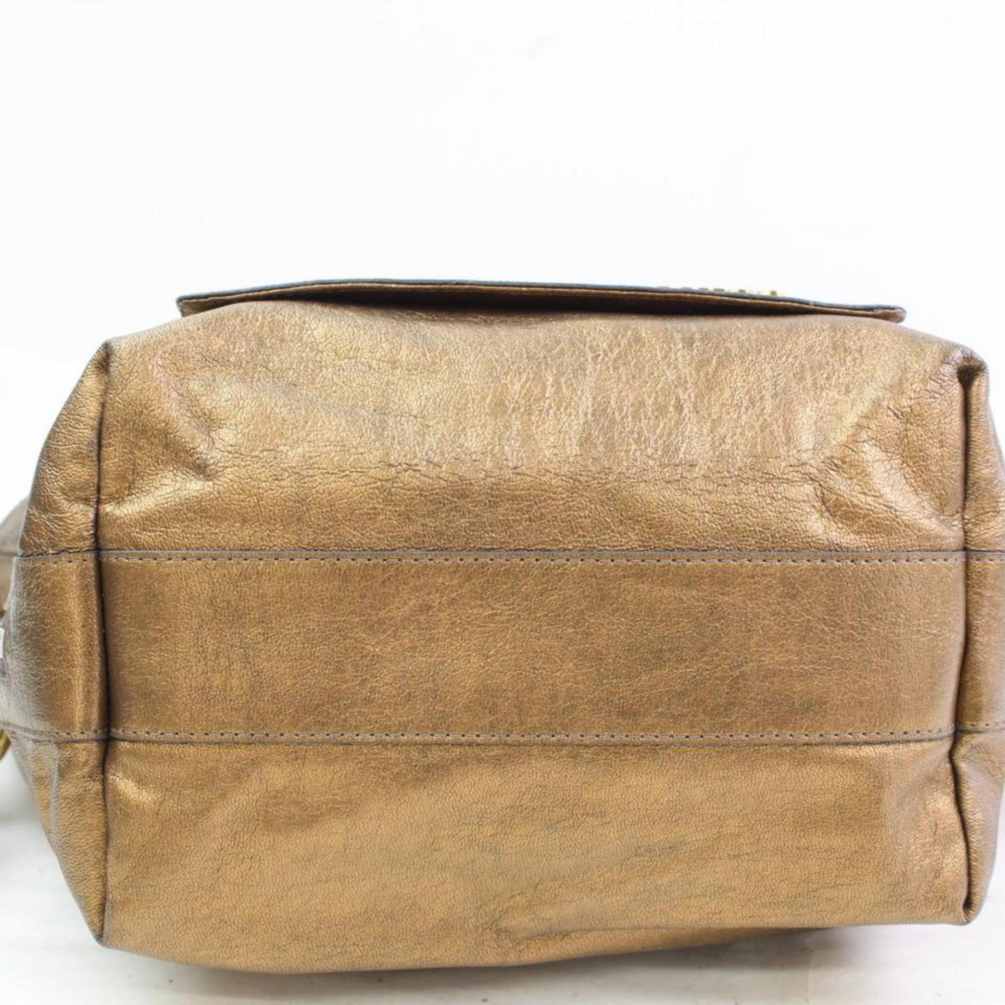 Chloé Logo Zip Hobo 866433 Gold Leather Shoulder Bag For Sale 1