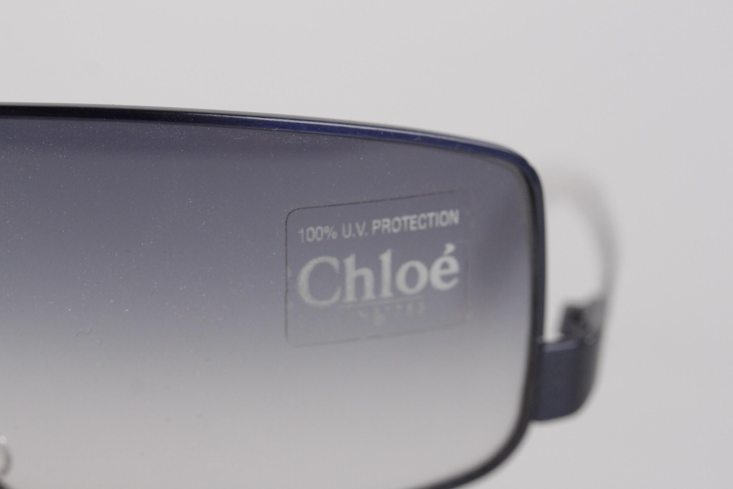 Gray Chloe Lunettes Unisex Blue Sunglasses Mod. 85S 63mm New Old Stock