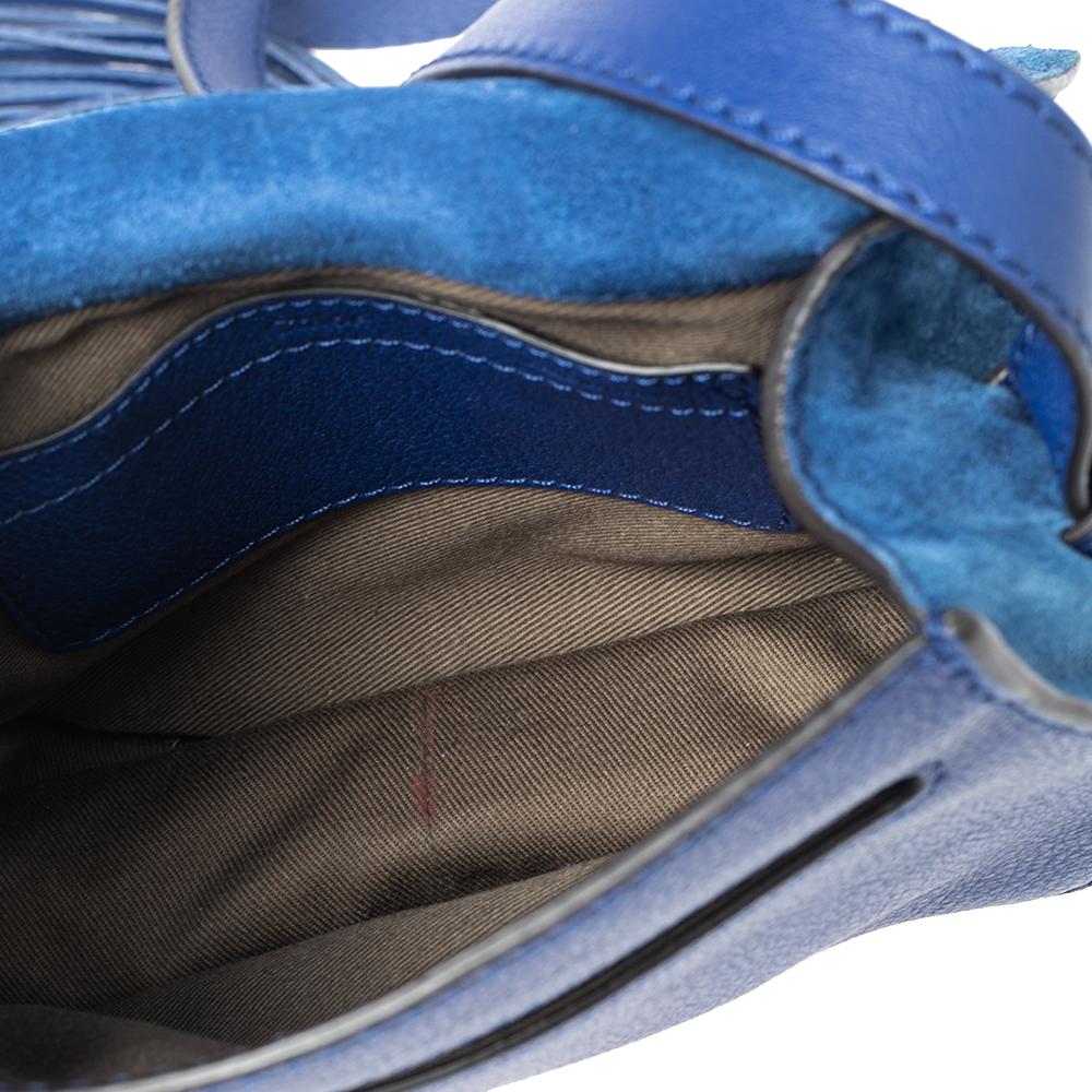 Borsa a tracolla Chloe Majesty Mini Marcie in pelle scamosciata blu 5