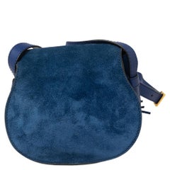 Chloe Majesty Blue Suede Mini Marcie Crossbody Bag