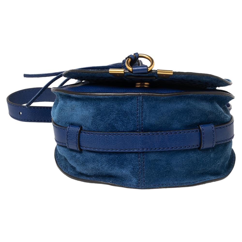 Donna Borsa a tracolla Chloe Majesty Mini Marcie in pelle scamosciata blu