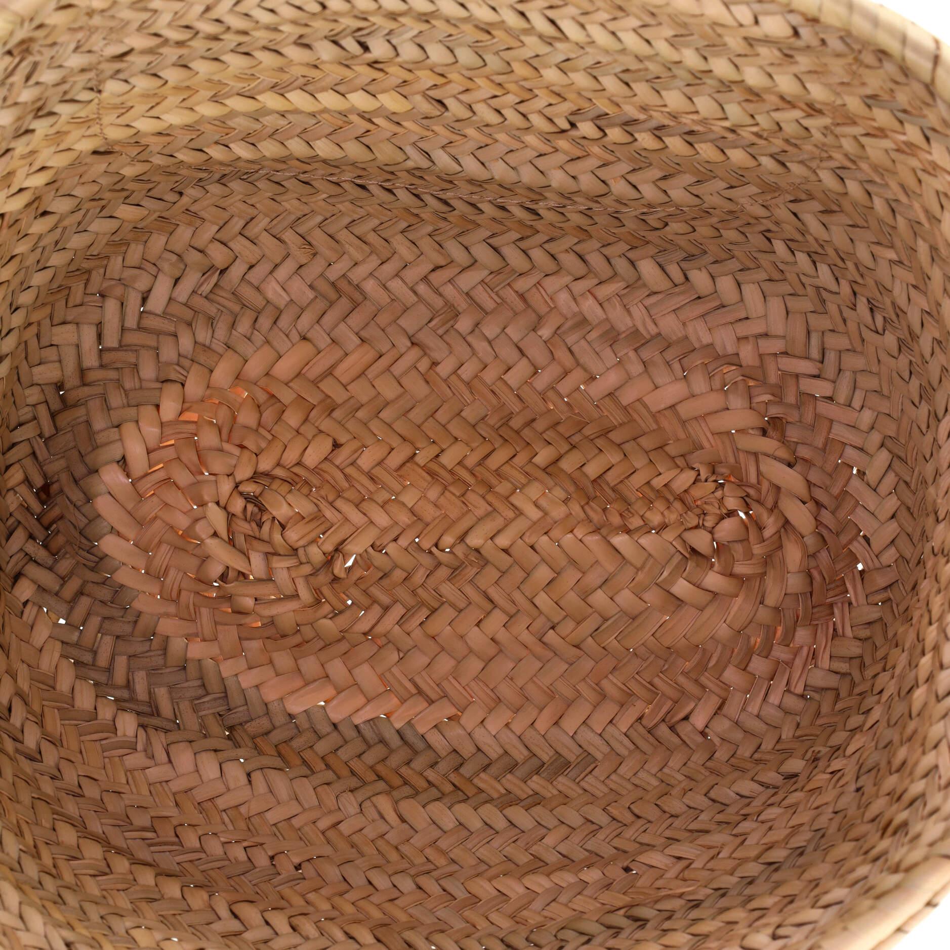 Gray Chloe Marcie Basket Bag Raffia and Leather Medium