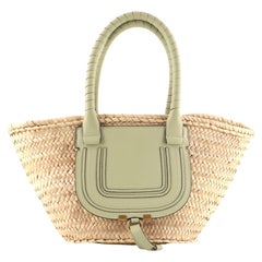 Chloe Marcie Basket Bag Raffia and Leather Medium