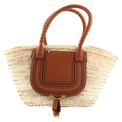 Die Korbtasche von Marcie aus Raffia und Leder Medium