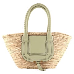 Chloe Marcie Basket Bag Raffia and Leather Medium