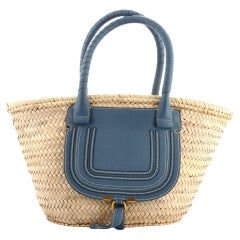 Chloe Marcie Basket Bag Raffia and Leather Medium