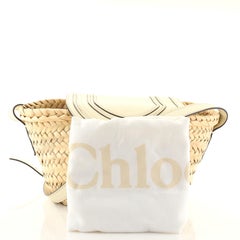 Chloe Marcie Basket Bag Raffia and Leather Small